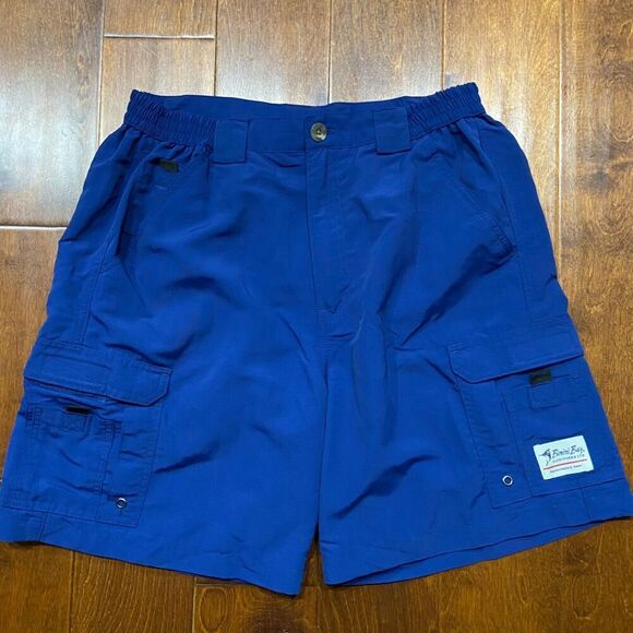 Bimini Bay Performance Outdoors Fishing Navy Blue Nylon Shorts Men's Size Medium - Picture 3 of 7